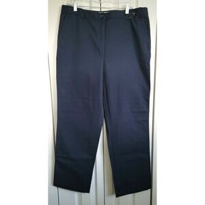 L.L. Bean Women's Classic‎ Fit 16R Cotton NAVY Straight Leg Pants Pockets NWOT